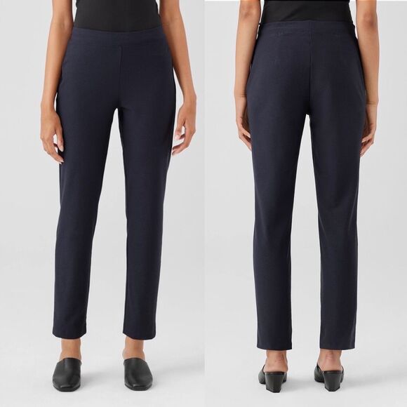 Eileen Fisher Pants - Eileen Fisher Size PP System Washable Crepe Slim Ankle Pant Navy Blue